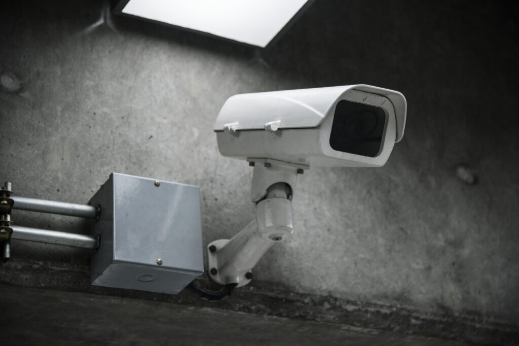 commercial-plumbing closeup of cctv camera on the wall